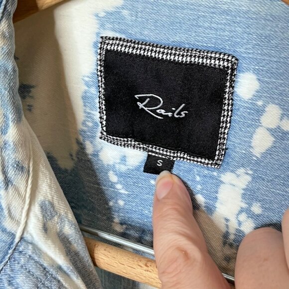 Rails Bleached Chambray Piper Indigo Denim Shirt - Size Small - Picture 2 of 5